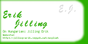 erik jilling business card